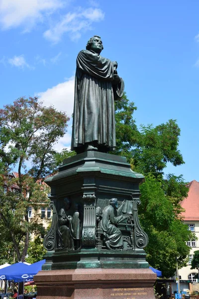 Eisenach Denkmal Für Martin Luther Der Historischen Stadt Eisenach Thüringen — Stockfoto