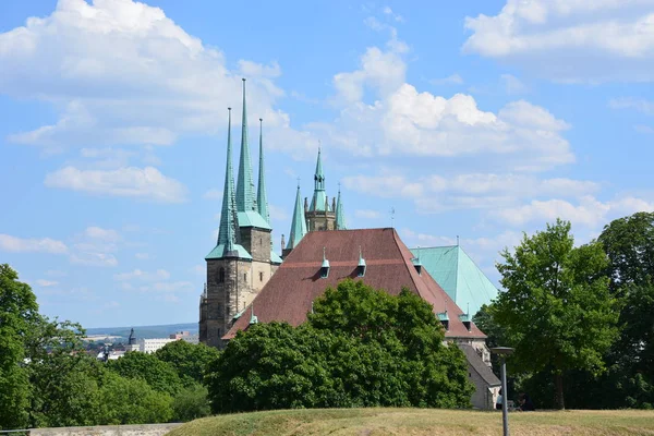 Vista Histórica Ciudad Erfurt Turingia Alemania —  Fotos de Stock