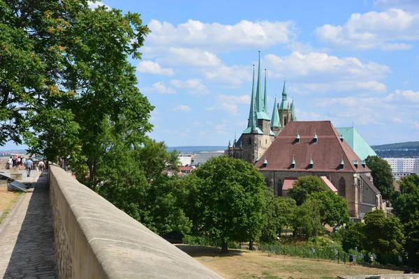 Vista Cidade Histórica Erfurt Turíngia Alemanha — Fotografia de Stock