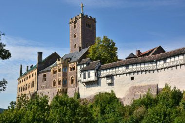 Wartburg castle yakınındaki tarihi kent Eisenach, bölge Thuringia, Almanya sığınmak Martin Luther'in 1521 ve 1522 yıllarında Eisenach, Almanya görünümü