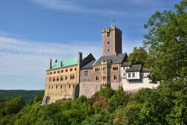 Wartburg castle yakınındaki tarihi kent Eisenach, bölge Thuringia, Almanya sığınmak Martin Luther'in 1521 ve 1522 yıllarında Eisenach, Almanya görünümü