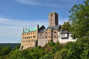 Wartburg castle yakınındaki tarihi kent Eisenach, bölge Thuringia, Almanya sığınmak Martin Luther'in 1521 ve 1522 yıllarında Eisenach, Almanya görünümü