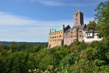 Wartburg castle yakınındaki tarihi kent Eisenach, bölge Thuringia, Almanya sığınmak Martin Luther'in 1521 ve 1522 yıllarında Eisenach, Almanya görünümü