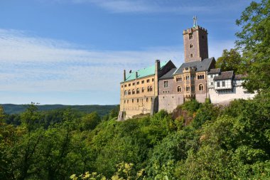 Wartburg castle yakınındaki tarihi kent Eisenach, bölge Thuringia, Almanya sığınmak Martin Luther'in 1521 ve 1522 yıllarında Eisenach, Almanya görünümü