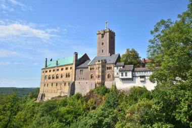 Wartburg castle yakınındaki tarihi kent Eisenach, bölge Thuringia, Almanya sığınmak Martin Luther'in 1521 ve 1522 yıllarında Eisenach, Almanya görünümü
