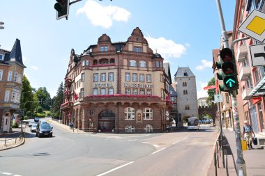 Eisenach, bölge Thuringia, Almanya tarihi şehir görünümünde Eisenach, Almanya