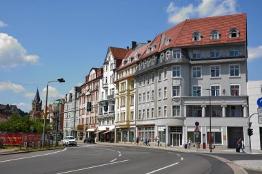 Eisenach, bölge Thuringia, Almanya tarihi şehir görünümünde Eisenach, Almanya