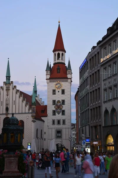 Vista Monaco Baviera Germania Dopo Tramonto — Foto Stock