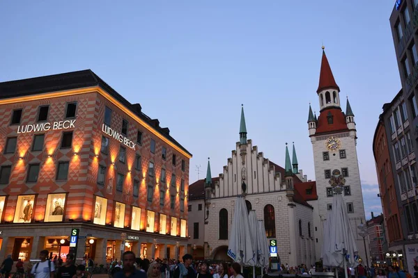 Vue Munich Bavière Allemagne Après Coucher Soleil — Photo