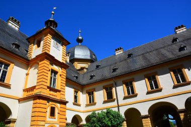 Bamberg, Almanya - Barok Schloss Seehof palace yanında üst Franconia, Almanya Bamberg şehir tarihi, Bavyera, bölge görünümünü
