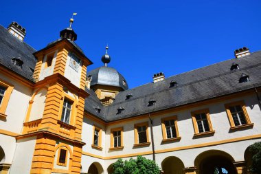 Bamberg, Almanya - Barok Schloss Seehof palace yanında üst Franconia, Almanya Bamberg şehir tarihi, Bavyera, bölge görünümünü