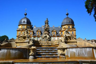 Bamberg, Almanya - Barok Schloss Seehof palace yanında üst Franconia, Almanya Bamberg şehir tarihi, Bavyera, bölge görünümünü