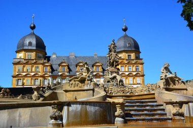 Bamberg, Almanya - Barok Schloss Seehof palace yanında üst Franconia, Almanya Bamberg şehir tarihi, Bavyera, bölge görünümünü