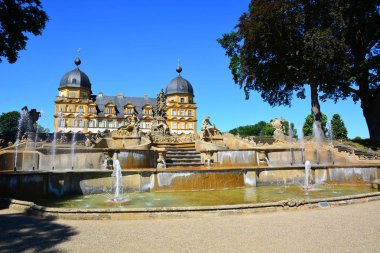 Bamberg, Almanya - Barok Schloss Seehof palace yanında üst Franconia, Almanya Bamberg şehir tarihi, Bavyera, bölge görünümünü