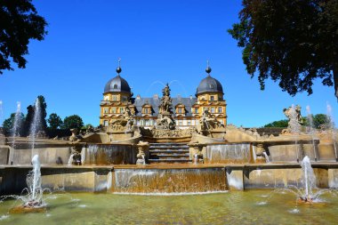 Bamberg, Almanya - Barok Schloss Seehof palace yanında üst Franconia, Almanya Bamberg şehir tarihi, Bavyera, bölge görünümünü