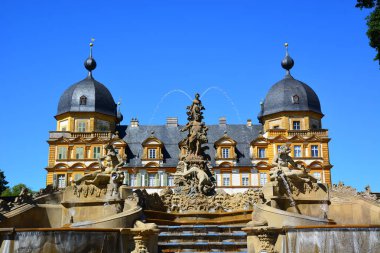 Bamberg, Almanya - Barok Schloss Seehof palace yanında üst Franconia, Almanya Bamberg şehir tarihi, Bavyera, bölge görünümünü