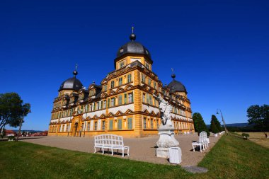 Bamberg, Almanya - Barok Schloss Seehof palace yanında üst Franconia, Almanya Bamberg şehir tarihi, Bavyera, bölge görünümünü