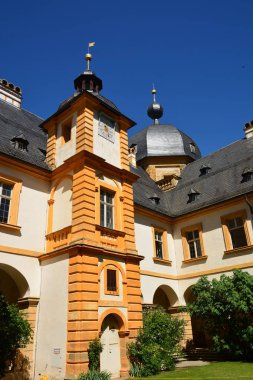 Bamberg, Almanya - Barok Schloss Seehof palace yanında üst Franconia, Almanya Bamberg şehir tarihi, Bavyera, bölge görünümünü