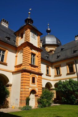 Bamberg, Almanya - Barok Schloss Seehof palace yanında üst Franconia, Almanya Bamberg şehir tarihi, Bavyera, bölge görünümünü