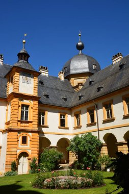 Bamberg, Almanya - Barok Schloss Seehof palace yanında üst Franconia, Almanya Bamberg şehir tarihi, Bavyera, bölge görünümünü
