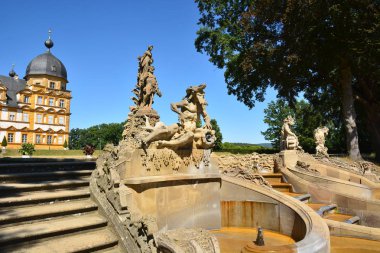 Bamberg, Almanya - Barok Schloss Seehof palace yanında üst Franconia, Almanya Bamberg şehir tarihi, Bavyera, bölge görünümünü