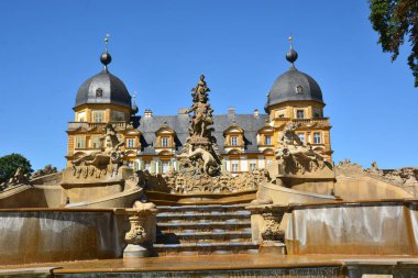 Bamberg, Almanya - Barok Schloss Seehof palace yanında üst Franconia, Almanya Bamberg şehir tarihi, Bavyera, bölge görünümünü