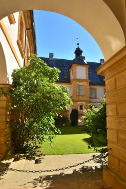 Bamberg, Almanya - Barok Schloss Seehof palace yanında üst Franconia, Almanya Bamberg şehir tarihi, Bavyera, bölge görünümünü