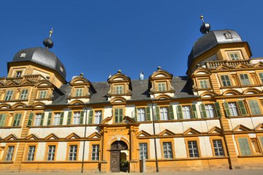 Bamberg, Almanya - Barok Schloss Seehof palace yanında üst Franconia, Almanya Bamberg şehir tarihi, Bavyera, bölge görünümünü