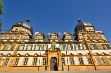 Bamberg, Almanya - Barok Schloss Seehof palace yanında üst Franconia, Almanya Bamberg şehir tarihi, Bavyera, bölge görünümünü