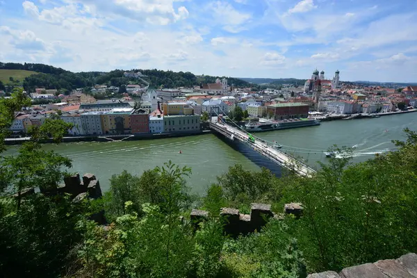 Passau Alemanha Vista Para Cidade Histórica Passau Baviera Alemanha — Fotografia de Stock