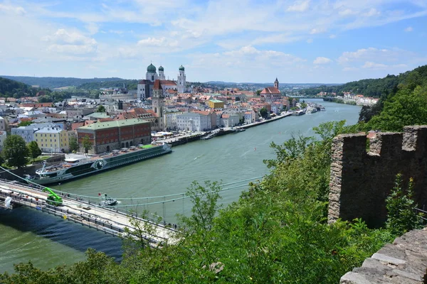 Passau Alemanha Vista Para Cidade Histórica Passau Baviera Alemanha — Fotografia de Stock