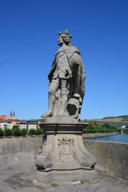 Şehir görünümü Wrzburg, Bavaria, bölge Lower Franconia, Almanya