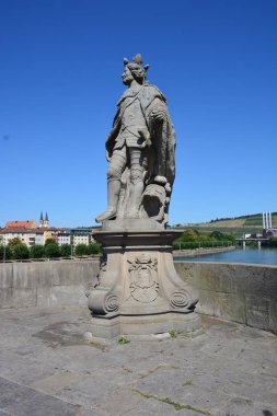 Şehir görünümü Wrzburg, Bavaria, bölge Lower Franconia, Almanya