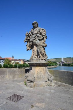 Şehir görünümü Wrzburg, Bavaria, bölge Lower Franconia, Almanya