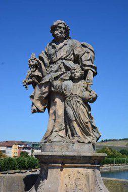 Şehir görünümü Wrzburg, Bavaria, bölge Lower Franconia, Almanya