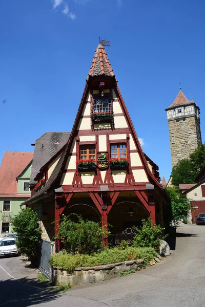 Rothenburg Allemagne Vue Dans Ville Historique Rothenburg Sur Tauber Bavière — Photo
