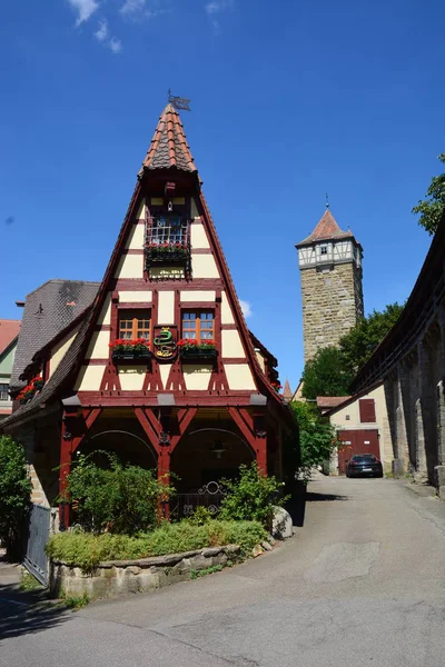 Rothenburg Germania Veduta Nella Città Storica Rothenburg Sul Tauber Baviera — Foto Stock