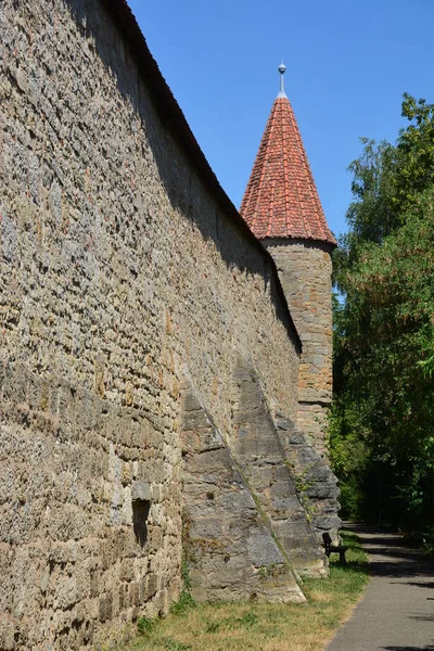 Rothenburg Tarihi Kasaba Tauber Bavyera Bölgesindeki Orta Franconia Almanya Görünümünde — Stok fotoğraf