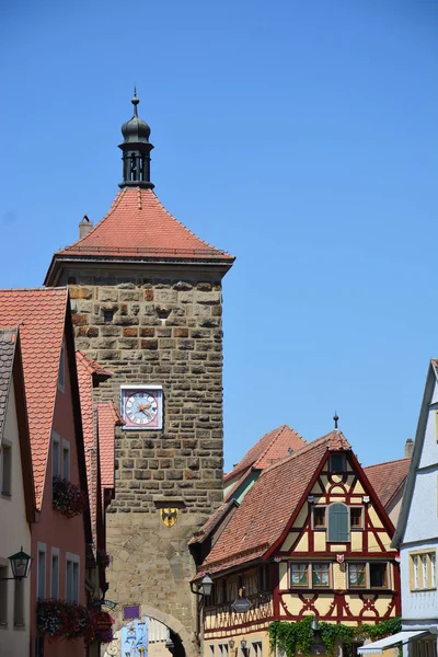 Rothenburg Németország Nézetet Rothenburg Történelmi Város Tauber Bajorország Régió Közép — Stock Fotó