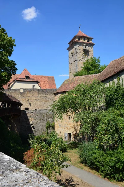 Rothenburg Tyskland Vyn Den Historiska Staden Rothenburg Regionen Tauber Bayern — Stockfoto