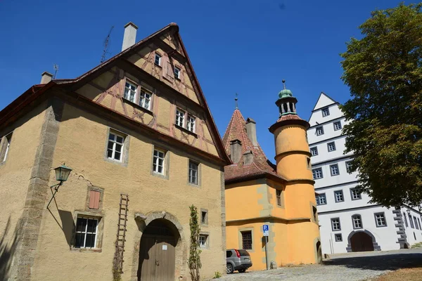 Rothenburg Tyskland Vyn Den Historiska Staden Rothenburg Regionen Tauber Bayern — Stockfoto