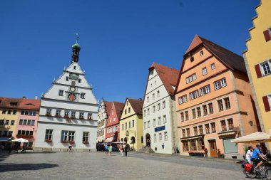 Rothenburg tarihi kasaba Tauber, Bavyera, bölgesindeki orta Franconia, Almanya görünümünde Rothenburg, Almanya