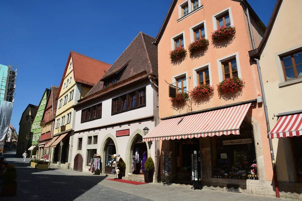 Rothenburg Németország Nézetet Rothenburg Történelmi Város Tauber Bajorország Régió Közép — Stock Fotó