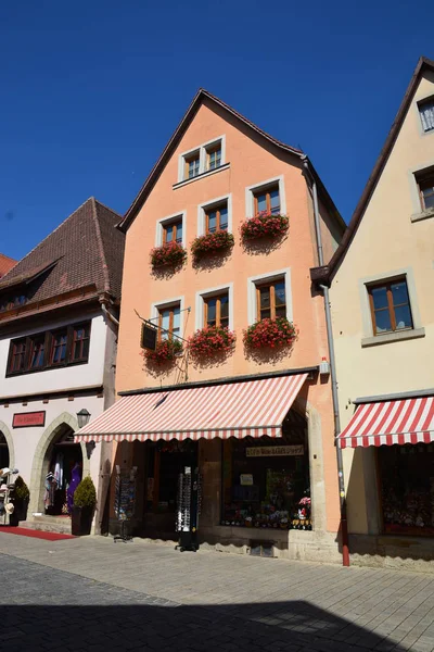 Rothenburg Tarihi Kasaba Tauber Bavyera Bölgesindeki Orta Franconia Almanya Görünümünde — Stok fotoğraf