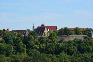 Rothenburg tarihi kasaba Tauber, Bavyera, bölgesindeki orta Franconia, Almanya görünümünde Rothenburg, Almanya