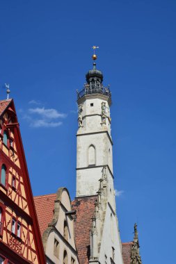 Rothenburg tarihi kasaba Tauber, Bavyera, bölgesindeki orta Franconia, Almanya görünümünde Rothenburg, Almanya