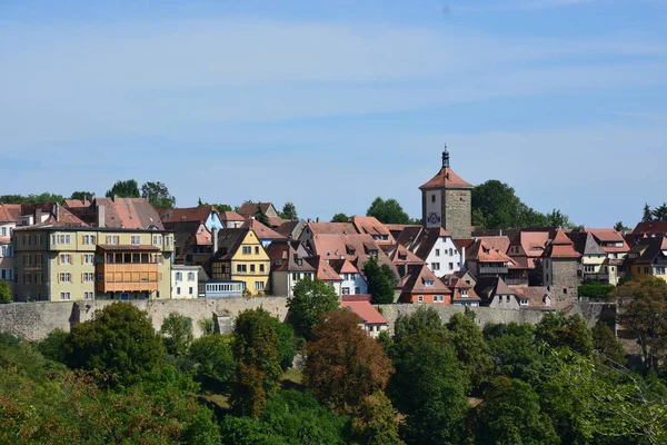 Rothenburg Alemanha Vista Para Cidade Histórica Rothenburg Região Tauber Baviera — Fotografia de Stock