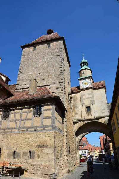 Zobacz Rothenburg Niemcy Zabytkowym Mieście Rothenburg Region Tauber Bawarii Środkowa — Zdjęcie stockowe