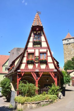Rothenburg tarihi kasaba Tauber, Bavyera, bölgesindeki orta Franconia, Almanya görünümünde Rothenburg, Almanya