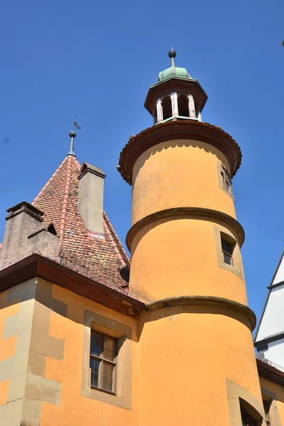 Rothenburg Germania Veduta Nella Città Storica Rothenburg Sul Tauber Baviera — Foto Stock